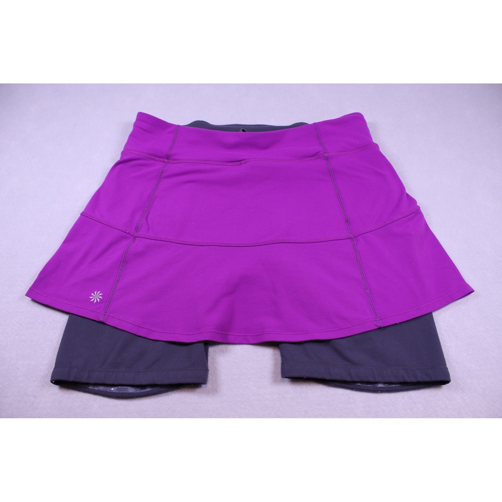 Athleta Purple Black Active Skort Tennis Running Skirt w/ Built-in Shorts Mens M - Picture 1 of 5